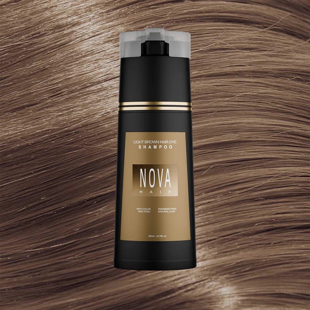 Nova Hair Light Brown Hair Dye Shampoo 200ml