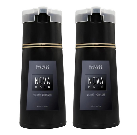 Nova Hair Black Hair Dye Shampoo 200ml (2pc)