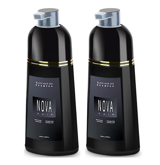 Nova Hair Black Hair Dye Shampoo 500ml (2pc)