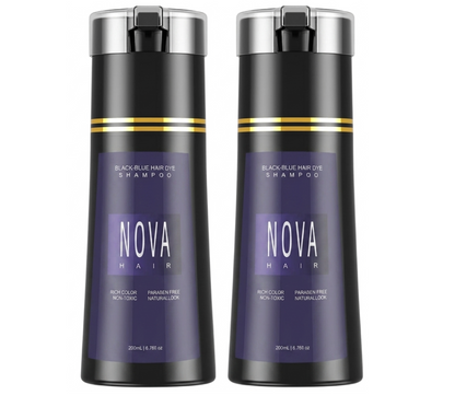 Nova Hair Instant Black Blue Dye Shampoo 200ml (2pc)