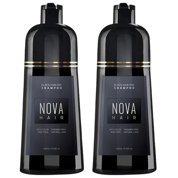Nova Hair Instant Black Dye Shampoo 500ml (2pc)