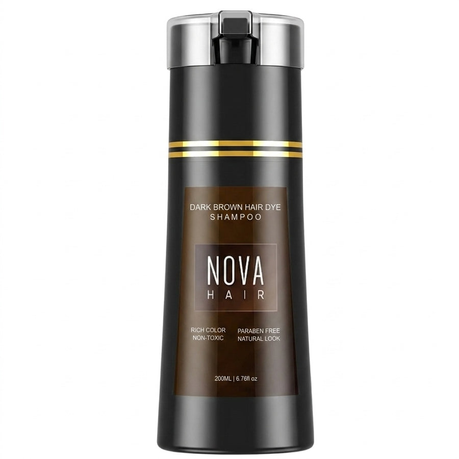 Nova Hair Instant Dark Brown Dye Shampoo 200ml