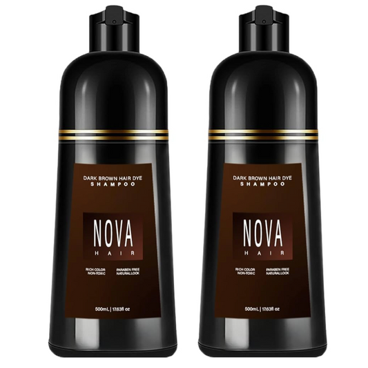 Nova Hair Instant Dark Brown Dye Shampoo 500ml (2pc)