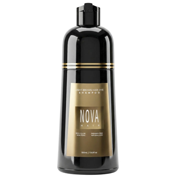 Nova Hair Instant Light Brown Dye Shampoo 500ml