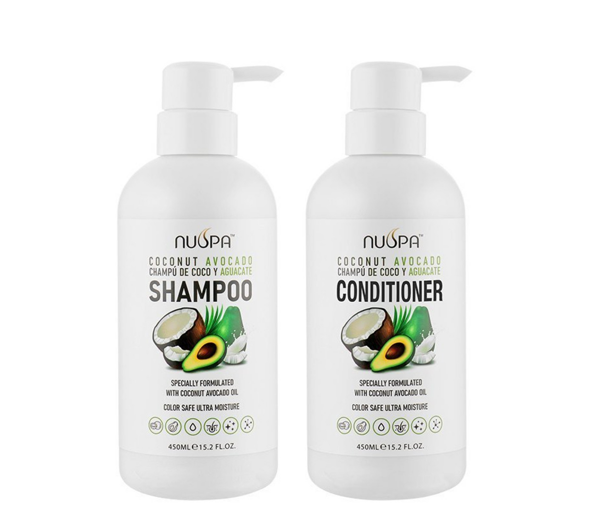 Nuspa Coconut Avocado Moisture Shampoo and Conditioner 450ml 