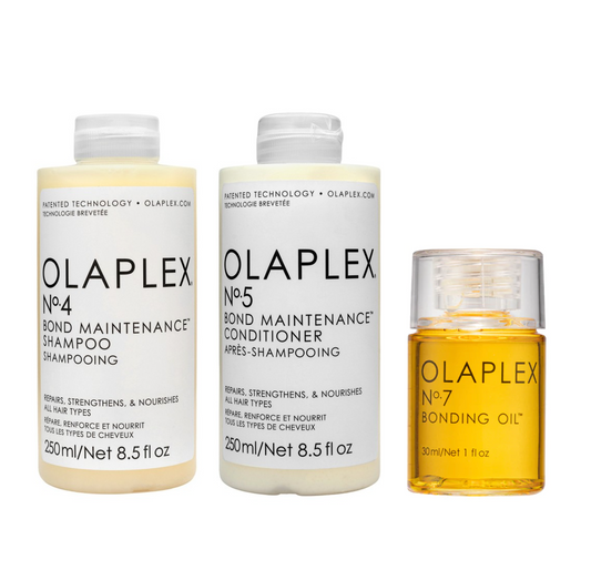 Olaplex No 4 Bond Maintenance Shampoo & No 5 Conditioner + No 7 Bonding Oil Pack