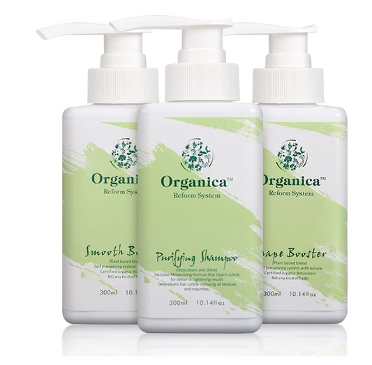 Organica Keratin Smooth Booster and Purifying Shampoo + Shape Boost 300ml Pack