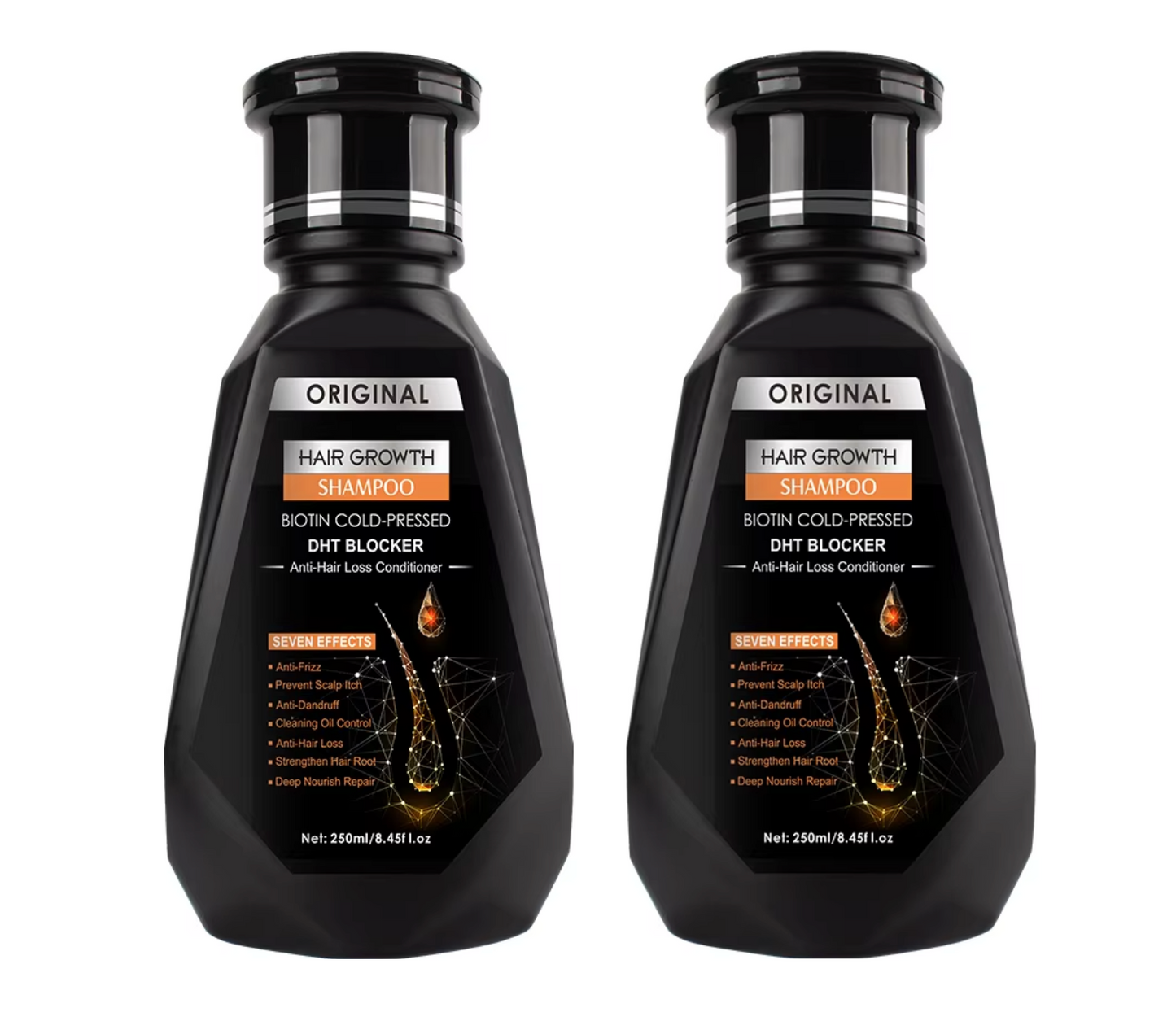 Original Hair Growth Shampoo Biotin Cold Pressed DHT Blocker 250ml (2pc)