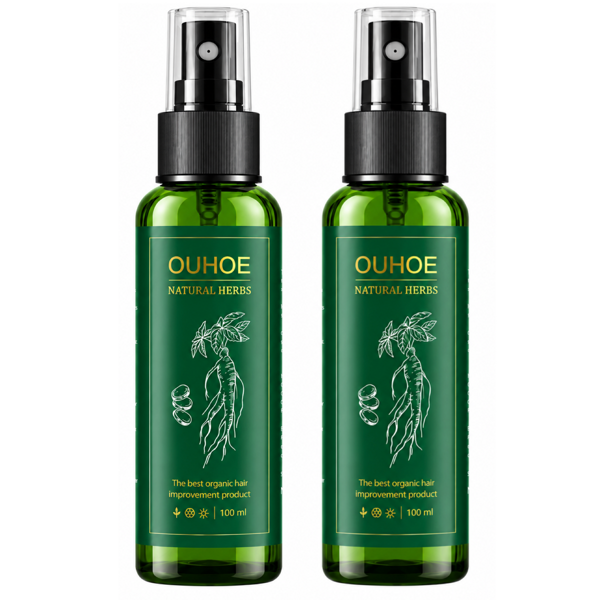 Ouhoe Natural Herbs Ginseng Essential Oil Spray 100ml (2pc)