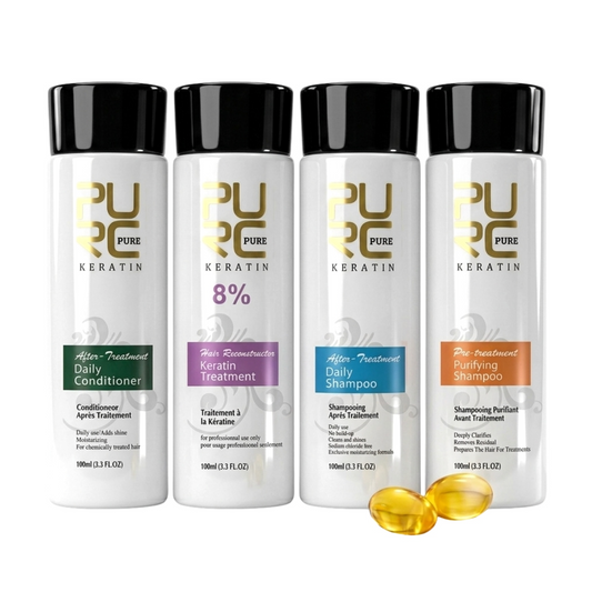 PURC Brazilian Keratin Treatment 8% Resistant Hair 100ml Kit (4pc)