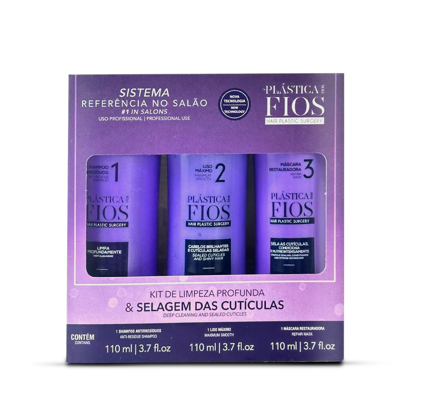 Plastica Dos Fios Brazilian Selagem Smoothing Treatment Kit 110ml (3pc)