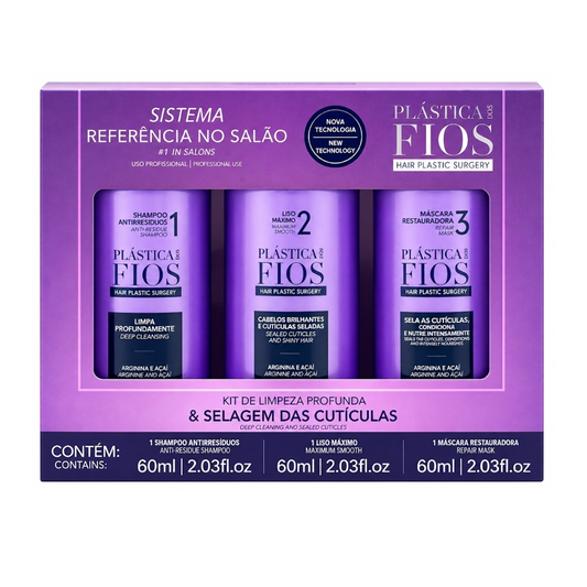 Plastica Dos Fios Brazilian Selagem Smoothing Treatment Kit 60ml (3pc)