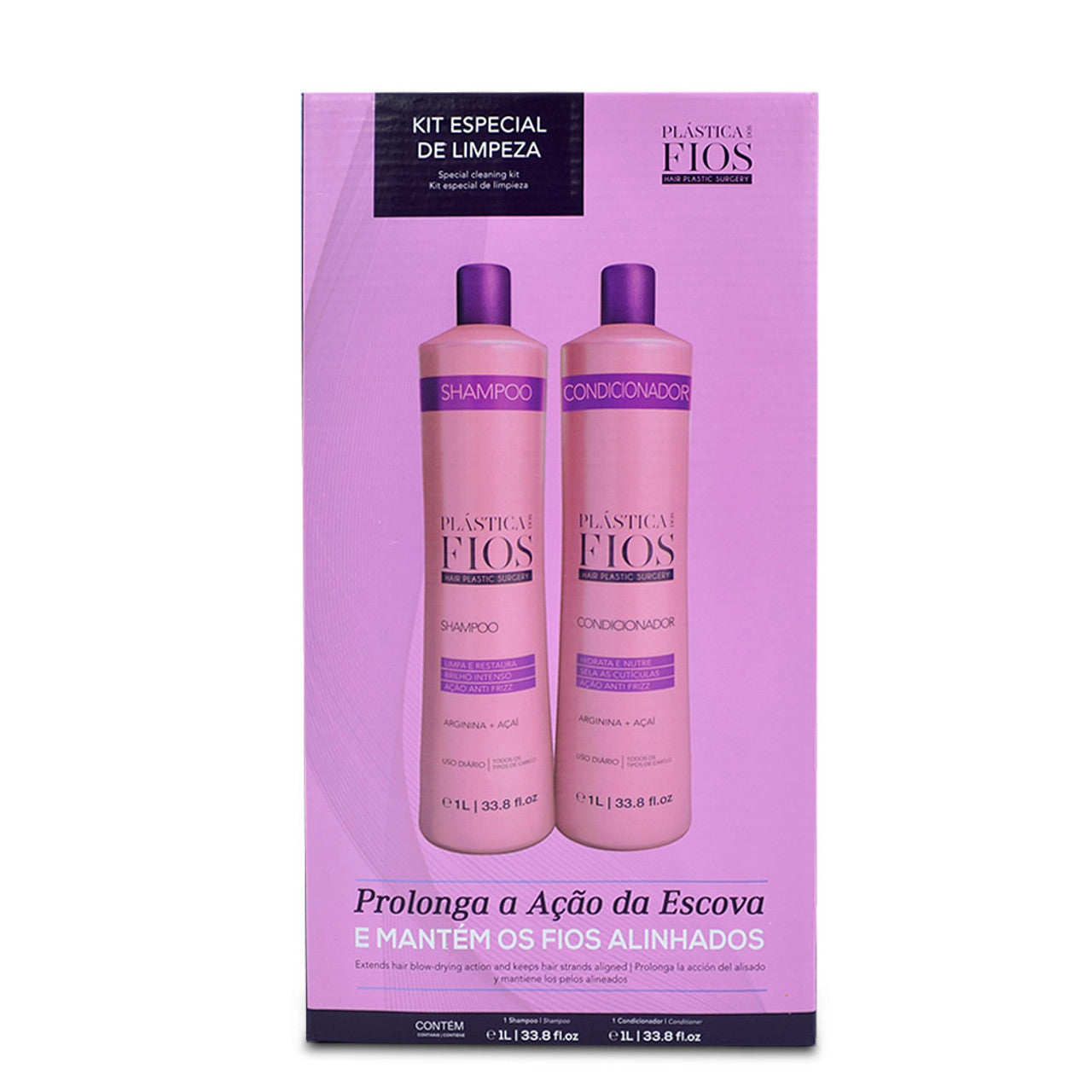 Plastica Dos Fios Hydration Frizz Control Shampoo and Conditioner 1000ml