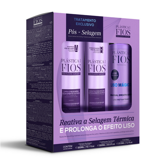 Plastica Dos Fios Post Sealing Home Care Kit Pos Selagem Hair Treatment (3pc)