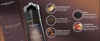 Polar Hair Care Dark Brown Hair Dye Shampoo 200ml