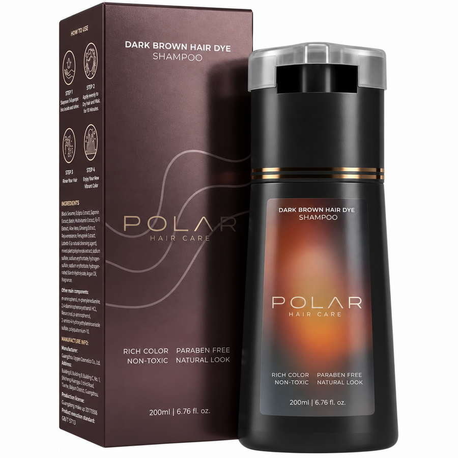 Polar Hair Care Instant Dark Brown Dye Shampoo 200ml