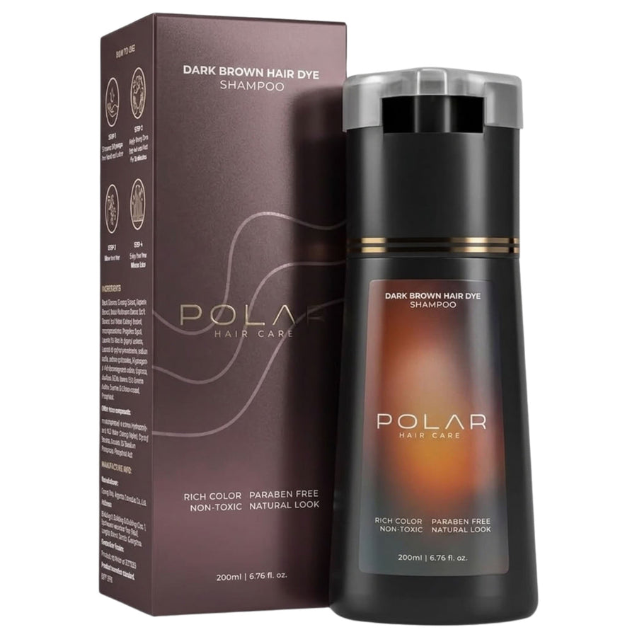 Polar Hair Care Instant Dark Brown Dye Shampoo 200ml