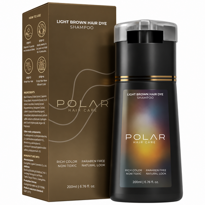 Polar Hair Care Instant Light Brown Dye Shampoo 200ml