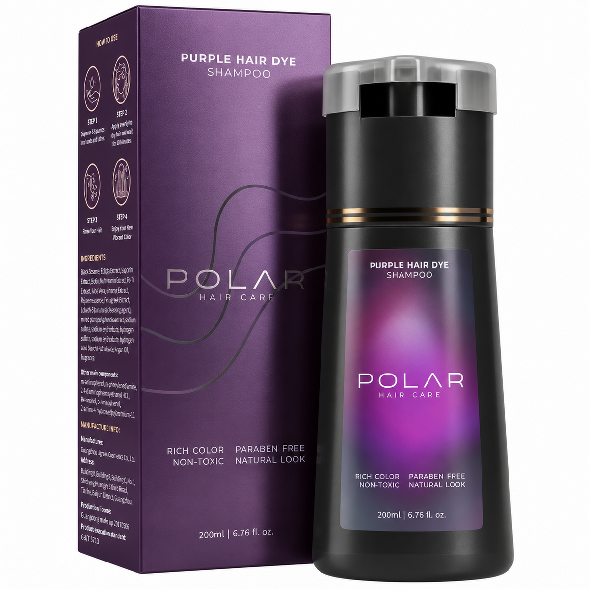 Polar Hair Care Instant Purple Dye Shampoo 200ml