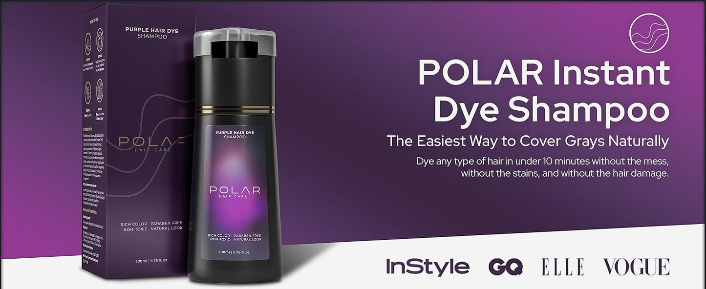 Polar Hair Care Instant Purple Hair Dye Shampoo 200ml