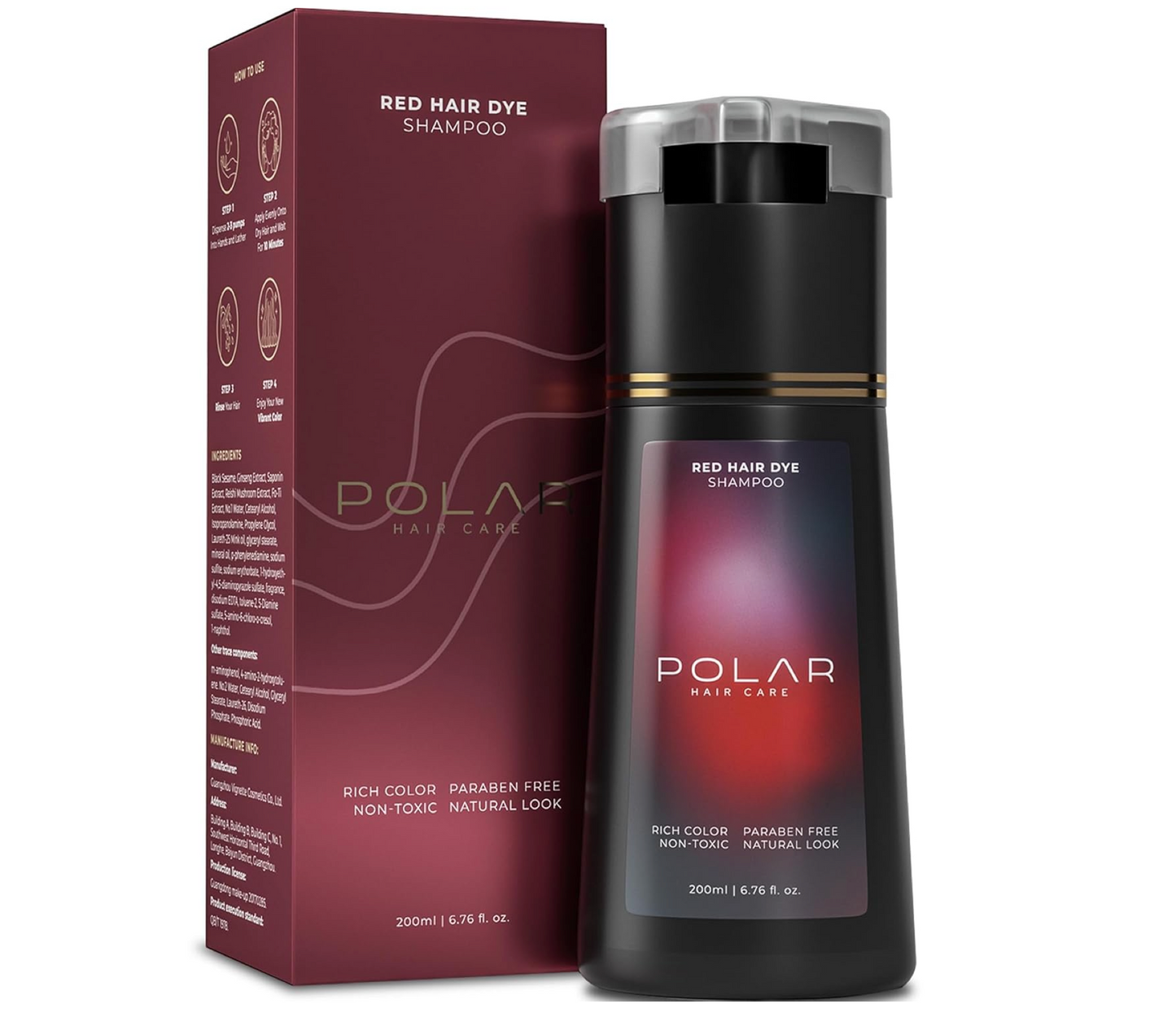 Polar Hair Care Instant Red Dye Shampoo 200ml