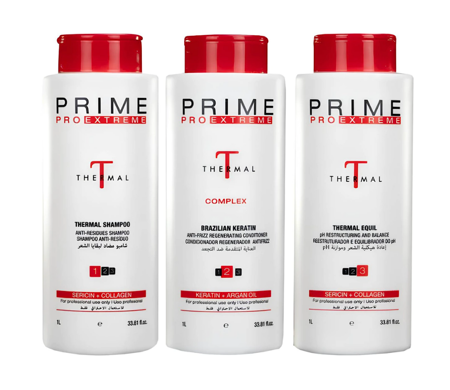 Prime Pro Extreme Thermal Complex Brazilian Keratin Hair Treatment Kit 1000ml (3pc)