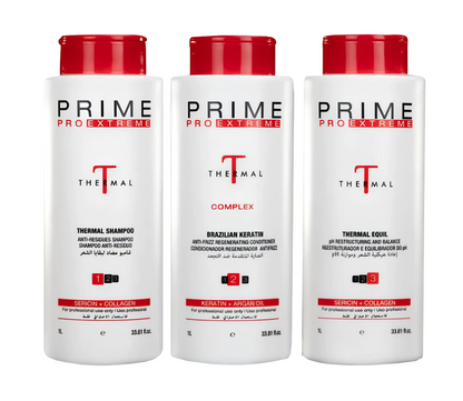 Prime Pro Extreme Thermal Complex Brazilian Keratin Hair Treatment Kit 1000ml (3pc)