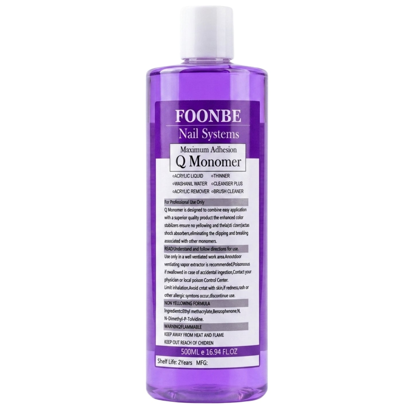 Professional Nails Monomer Acrylic Liquid Retention 500ml Clear