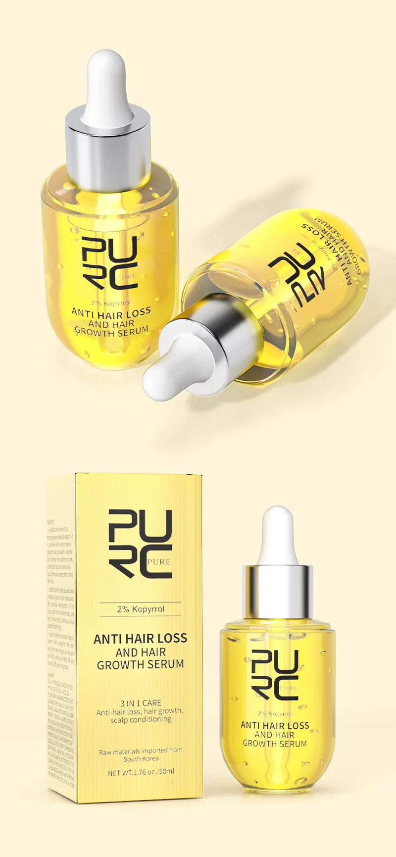 Purc Anti Hair Loss Hair Growth Serum 50ml (2pc)