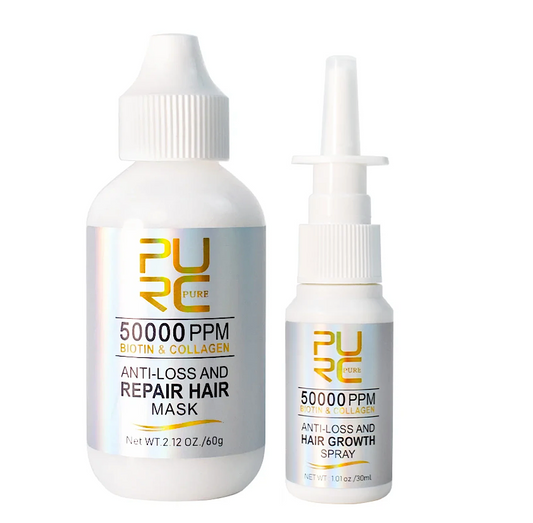 Purc Biotin & Collagen Anti Loss and Repair Hair Mask and Hair Growth Spray Duo