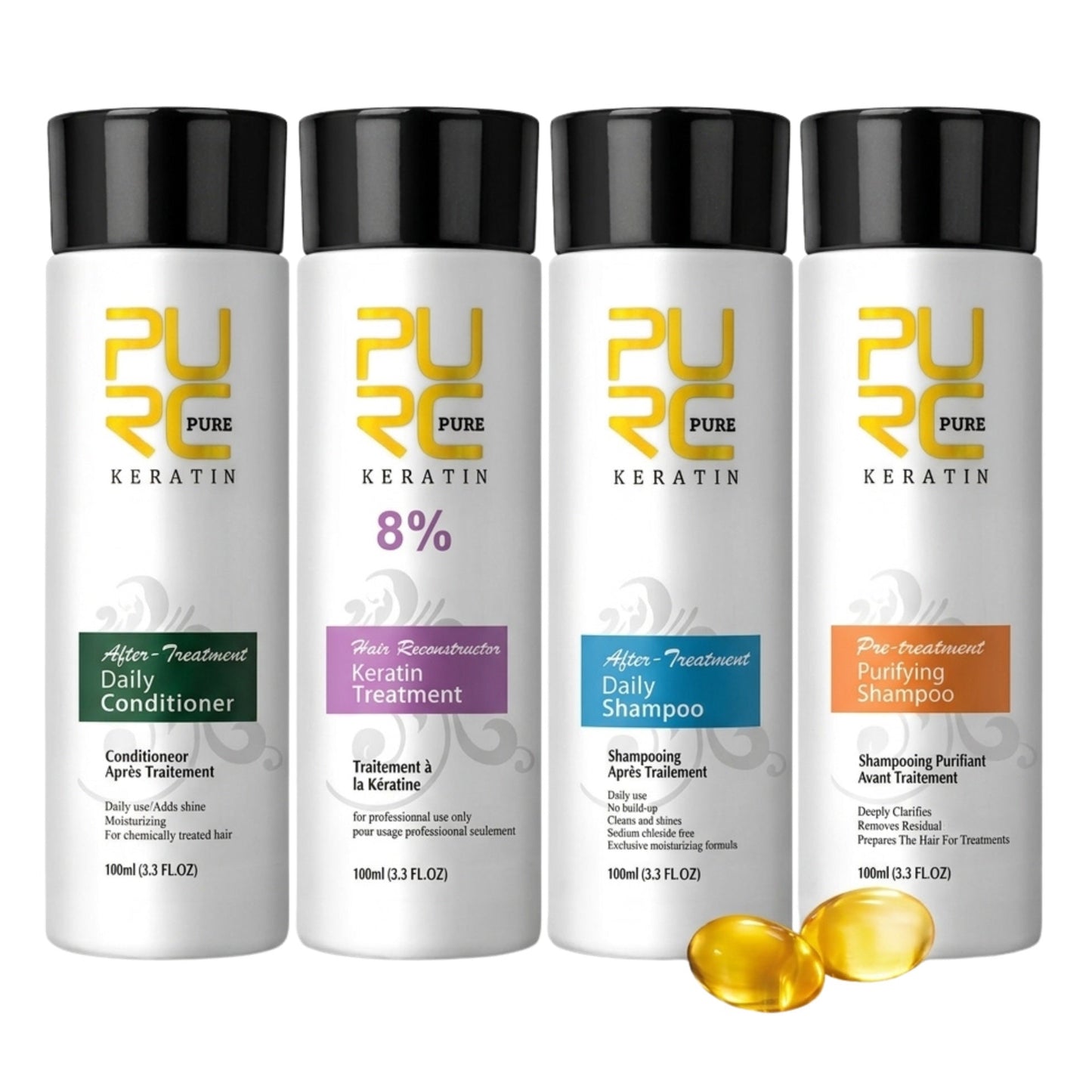 Purc Brazilian Keratin Treatment 100ml Kit Formula 8%