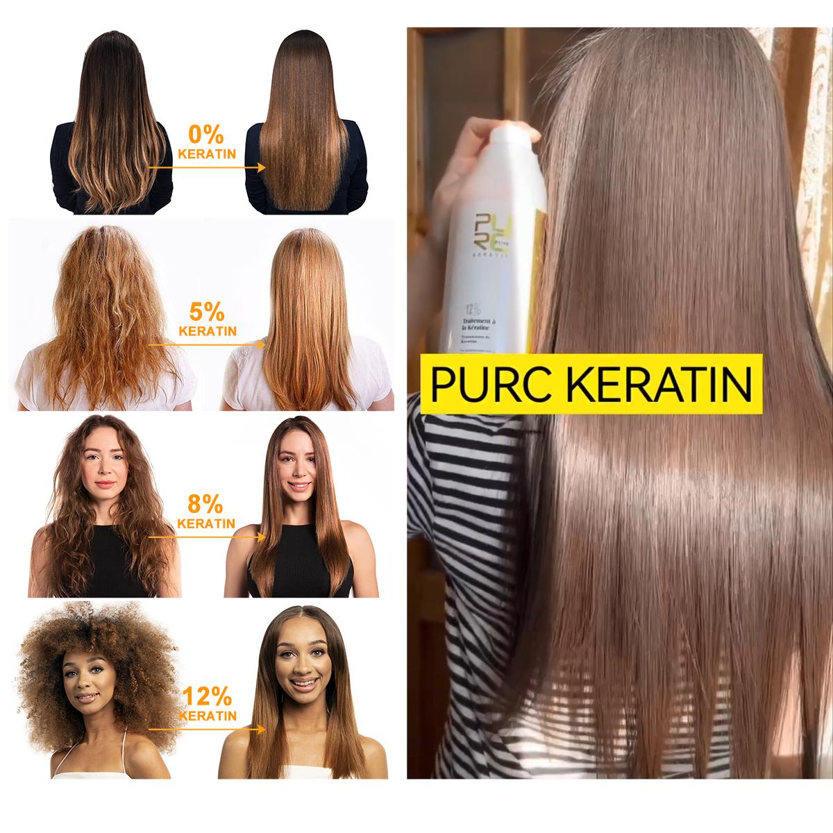 Purc Brazilian Keratin Treatment Wavy Hair 1000ml Formaldehyde Free