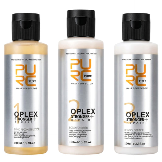 Purc Oplex Hair Perfector Stronger Repair Bond Reconstructor, Fortifier & Sustainer Trio