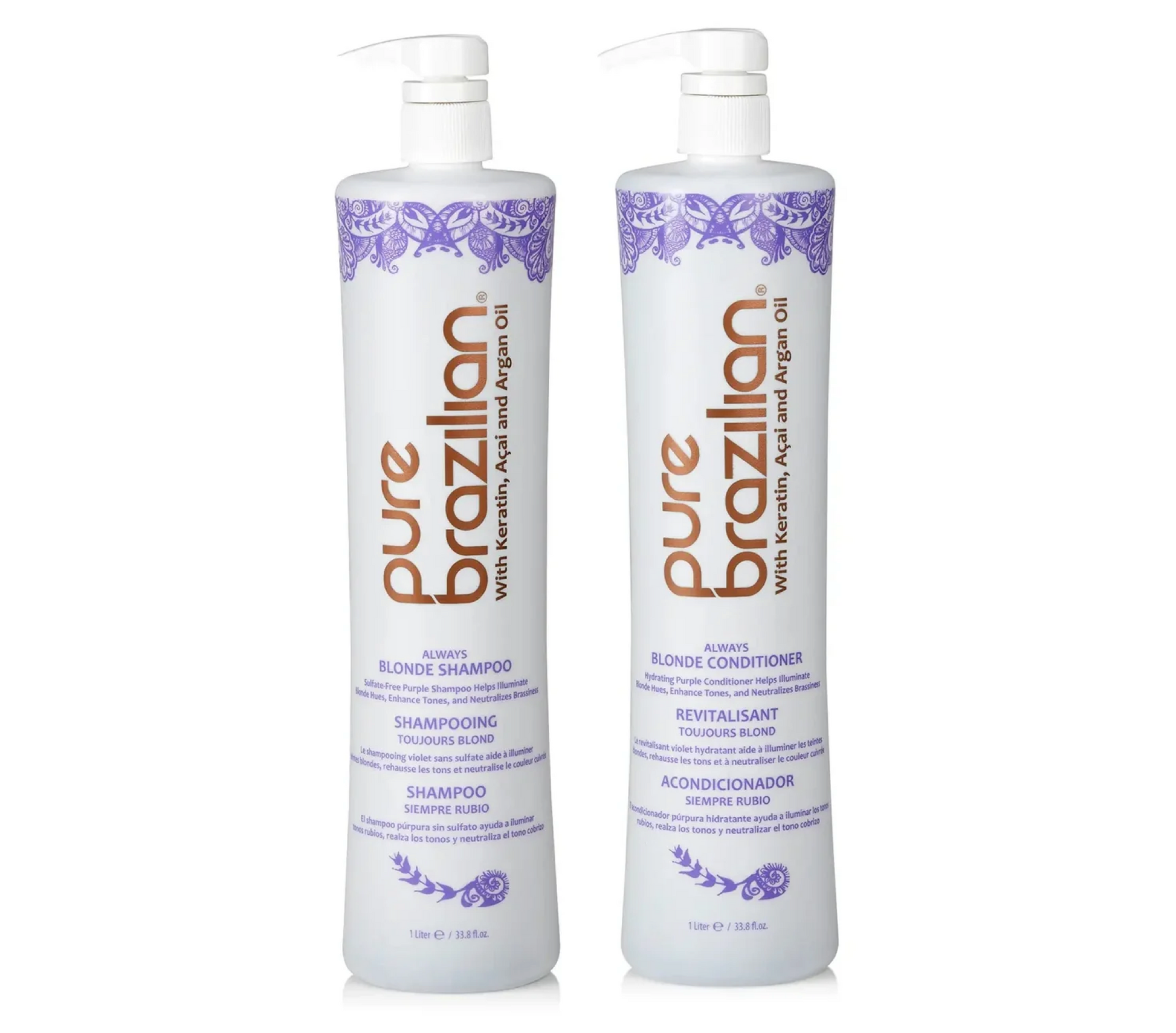 Pure Brazilian Always Blonde Shampoo and Conditioner 1000ml 