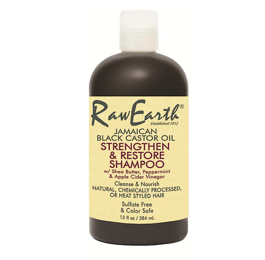 Raw Earth Black Castor Oil Strengthen & Restore Hair Growth Shampoo 384ml