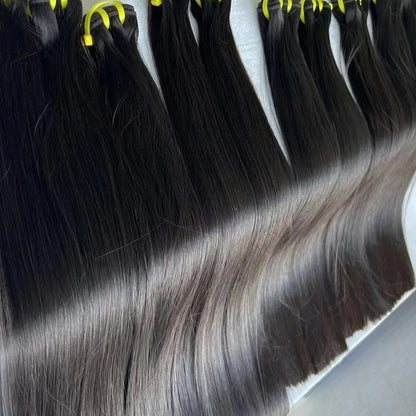 Raw Vietnamese Super Double Drawn Straight 100% Virgin Human Hair Bundles 100g