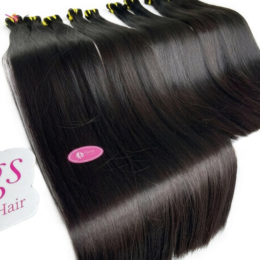 Raw Vietnamese Super Double Drawn Straight 100% Virgin Human Hair Bundles 100g