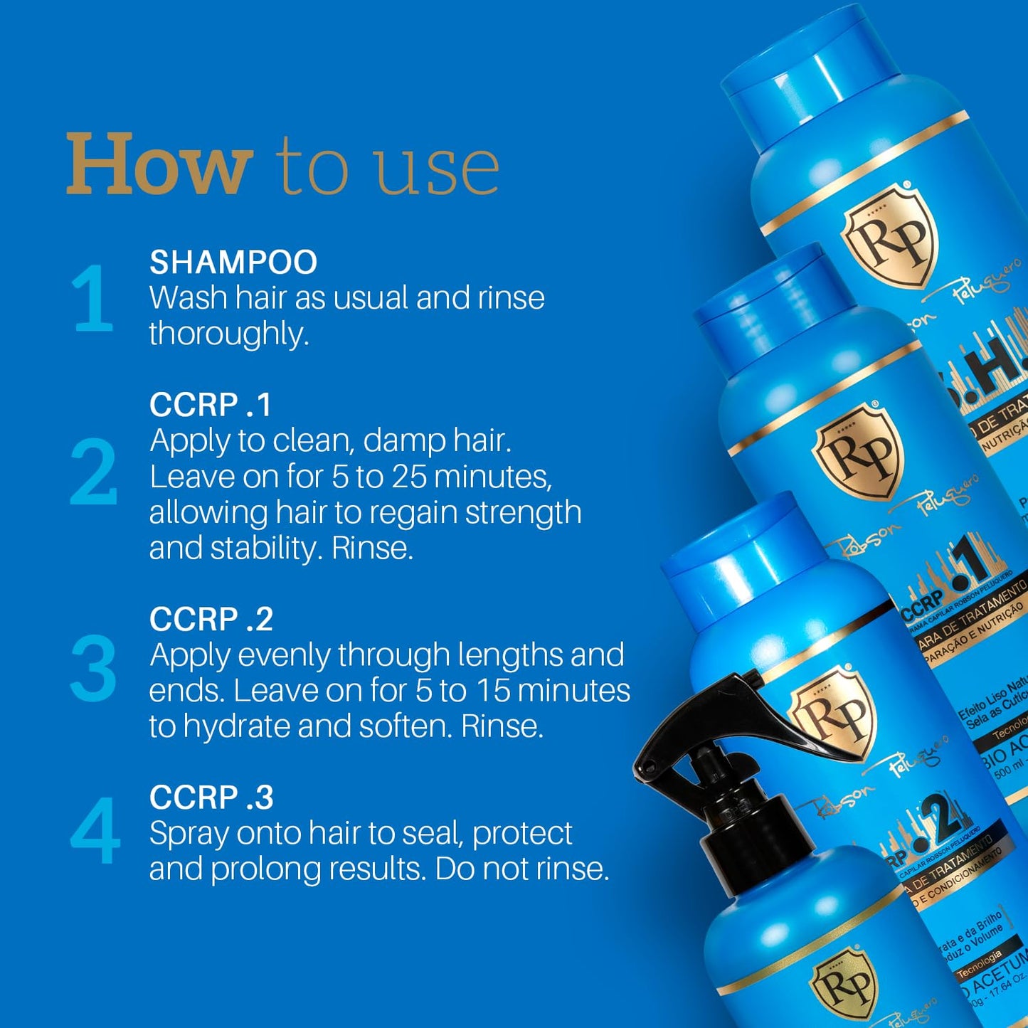 Robson Peluquero CCRP 4 Steps Professional Hair Reconstruction (4pc)