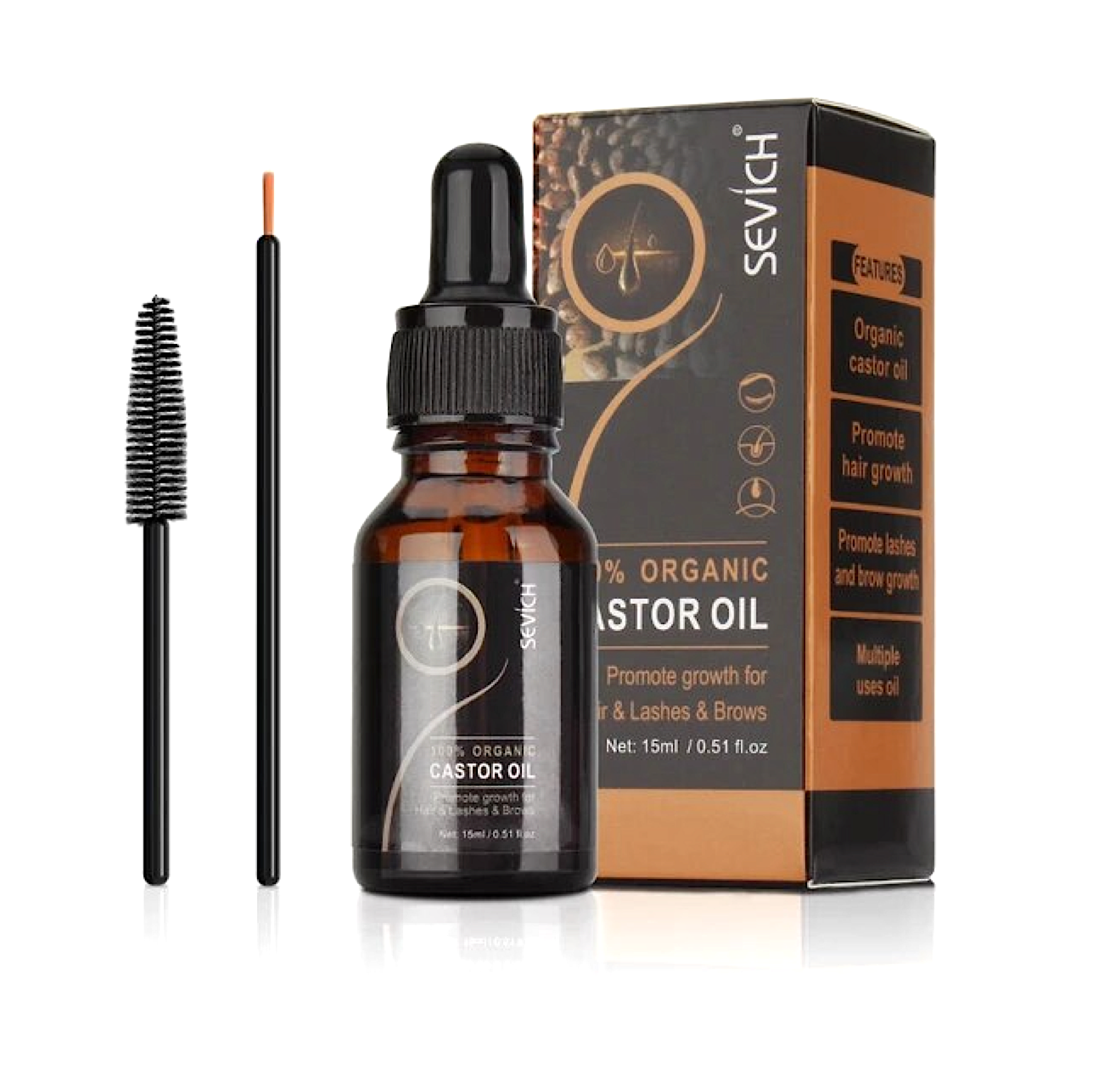 Sevich 100% Organic Castor Oil Lash & Brow Growth 15ml