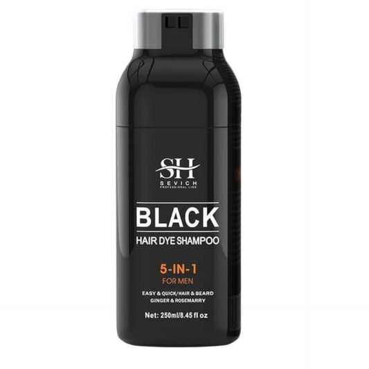 Sevich 5 In 1 Black Hair Dye Shampoo Hair and Beard For Men 250ml