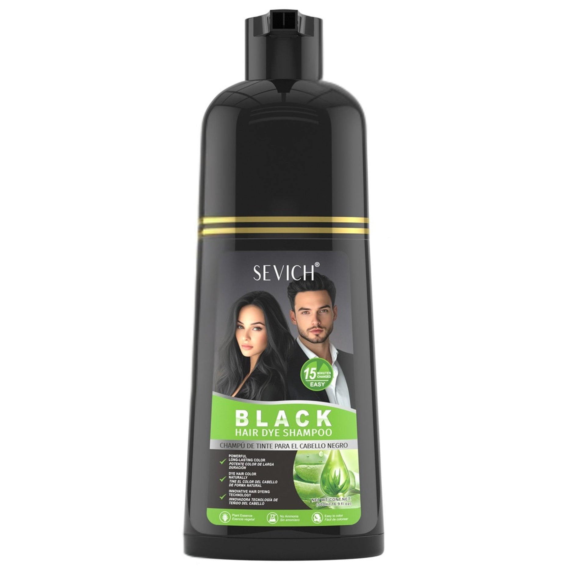 Sevich Black At Home Hair Dye Color Shampoo 500ml