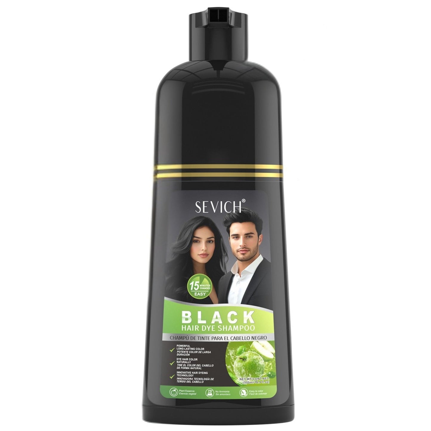 Sevich Black At Home Hair Dye Color Shampoo 500ml
