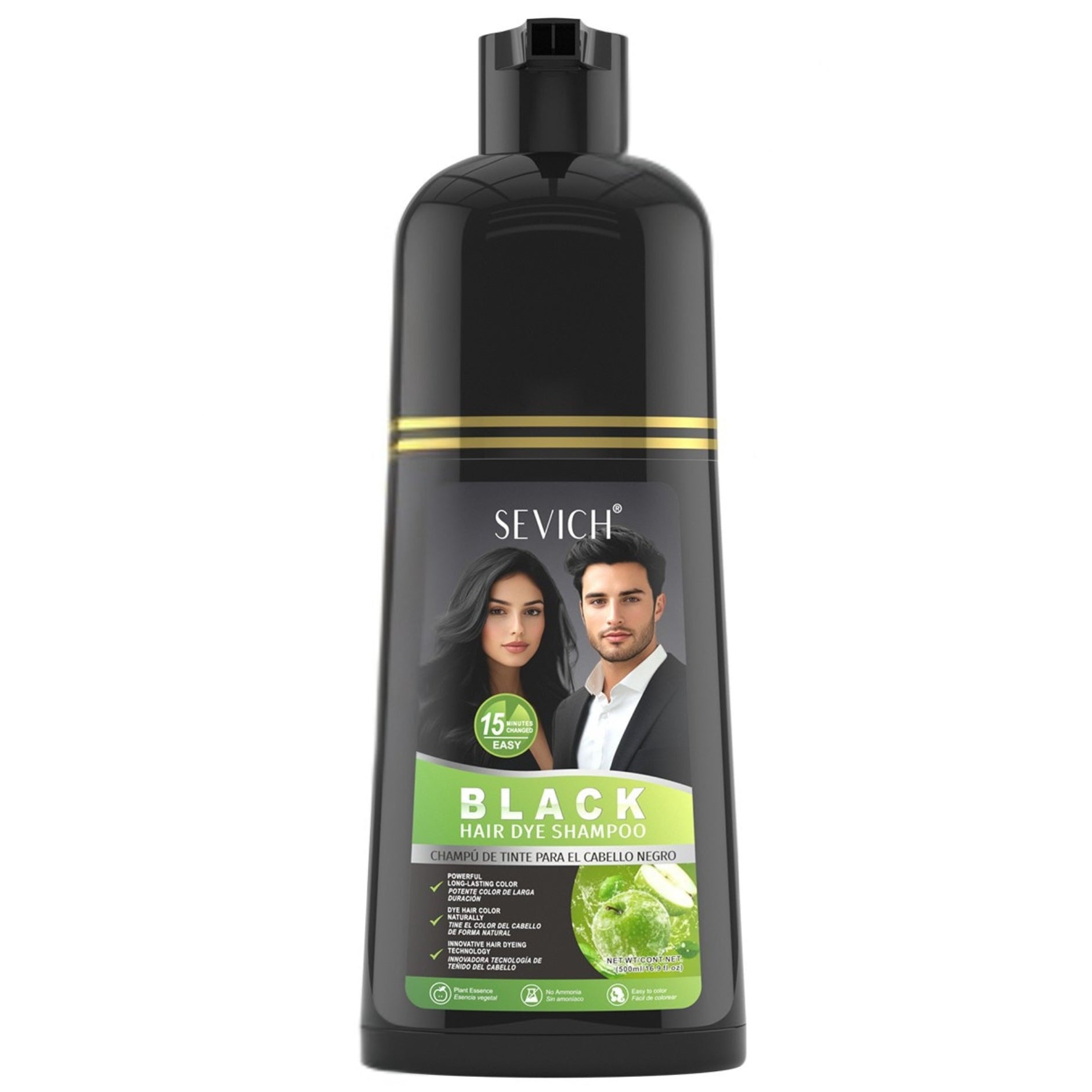 Sevich Black At Home Hair Dye Color Shampoo 500ml