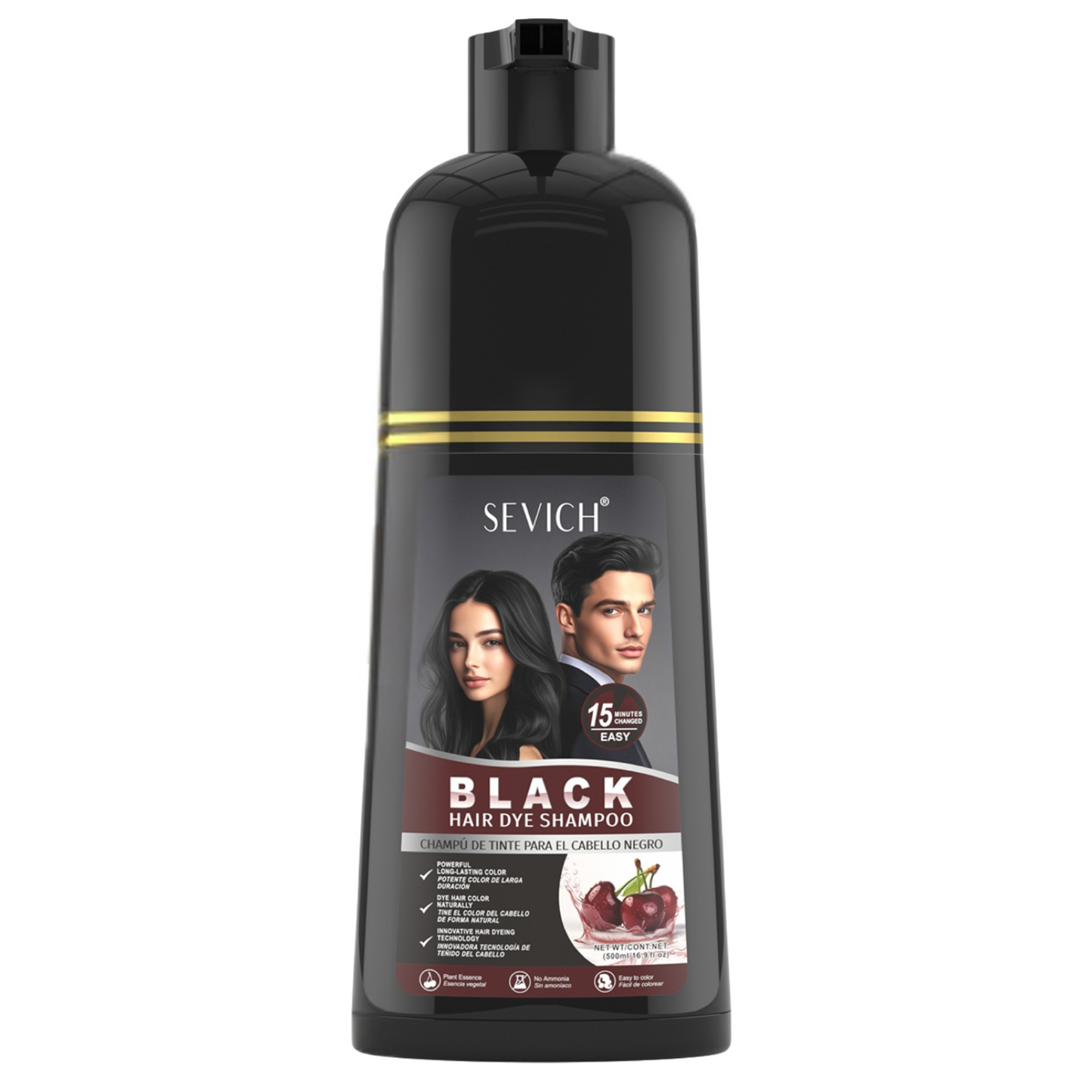 Sevich Black At Home Hair Dye Color Shampoo 500ml