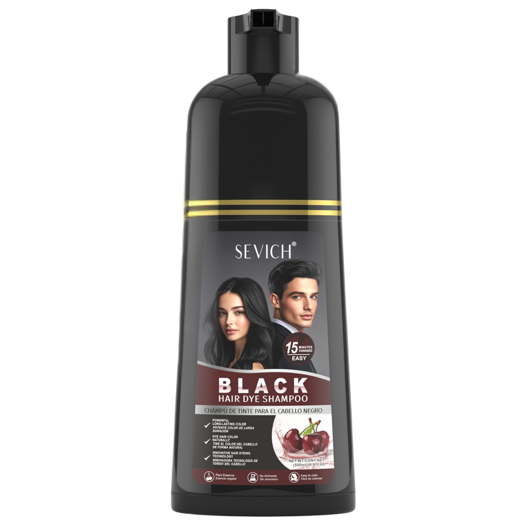 Sevich Black At Home Hair Dye Color Shampoo 500ml