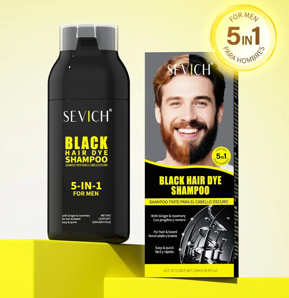 Sevich Black Hair Dye Shampoo 5 In 1 For Men 250ml