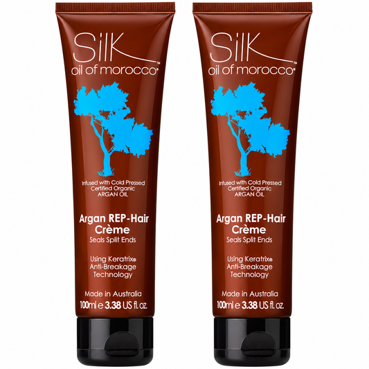 Silk Oil of Morocco Argan Hair Creme Split End Repair Treatment 100ml (2pc)