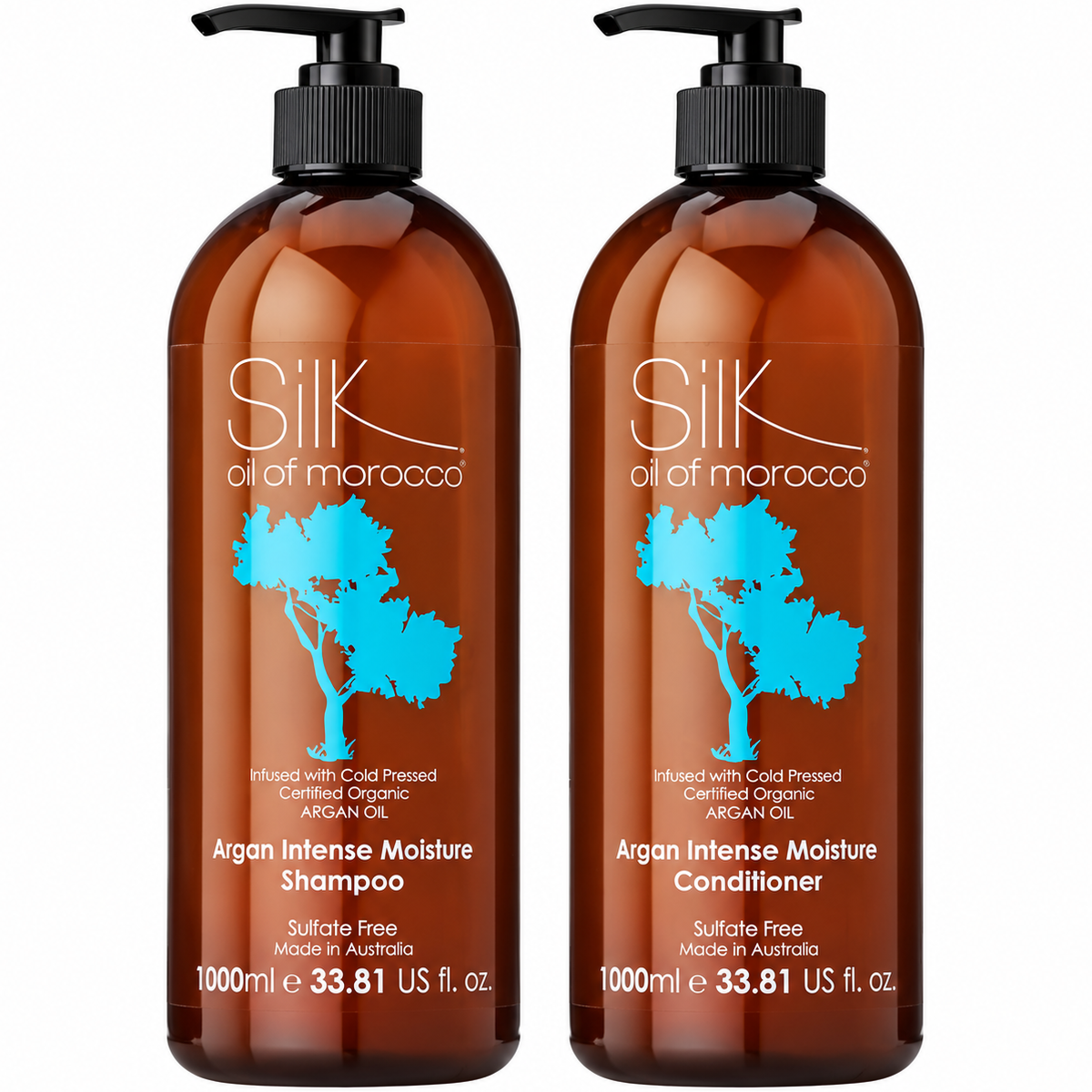 Silk Oil of Morocco Argan Intense Moisture Shampoo and Conditioner 1000ml