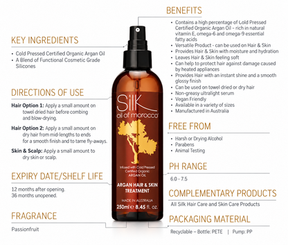 Silk Oil of Morocco Argan Oil Hair & Skin Treatment 250ml