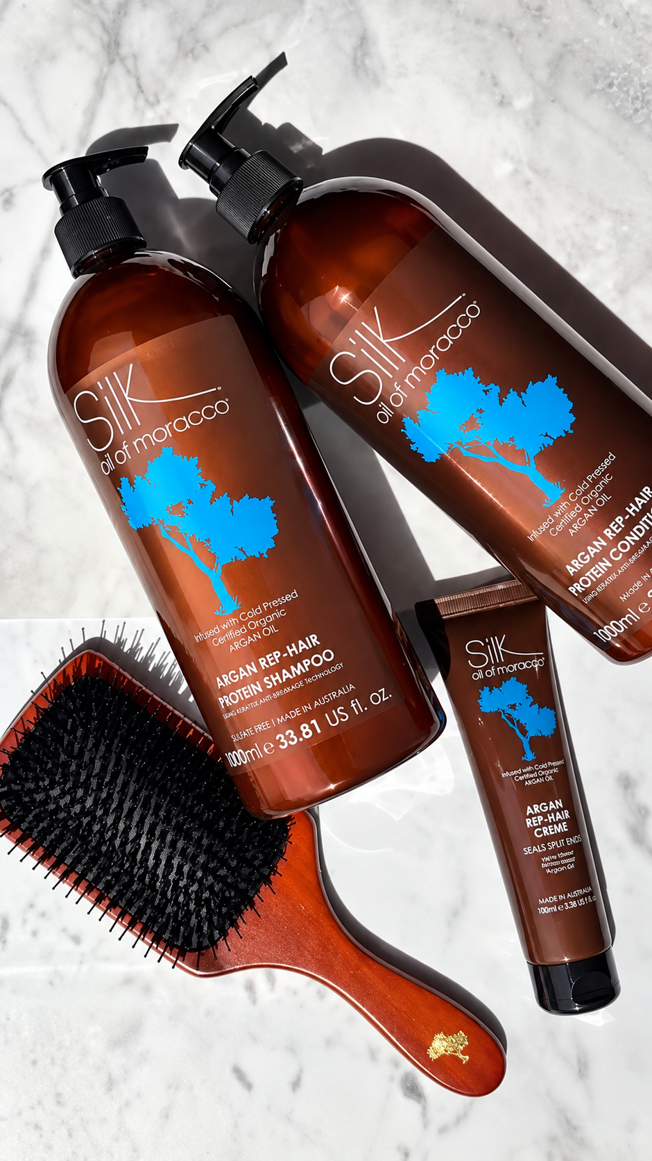 Silk Oil of Morocco Argan Rep Hair Protein Shampoo and Conditioner 1000ml